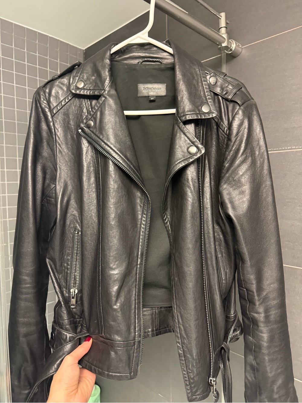 Mackage for Aritzia Kenya Leather Moto Jacket Black